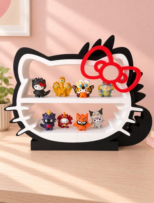 Hello Kitty x Godzilla Inspired Trinket Display Shelf